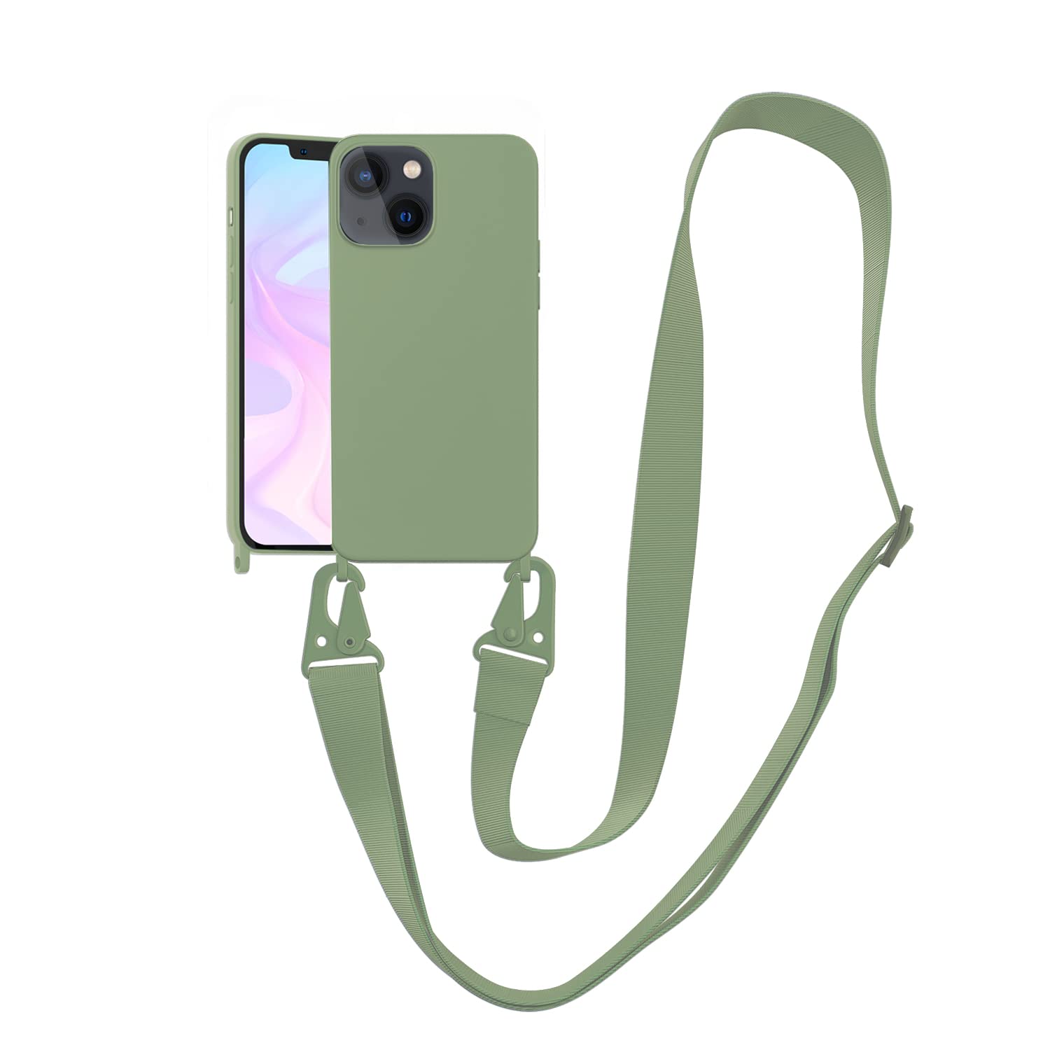 VooDirop Compatible with iPhone 6/7/8/SE Case, iPhone SE 3 2022/SE 2 2020 Case with Adjustable Lanyard, Mint Green