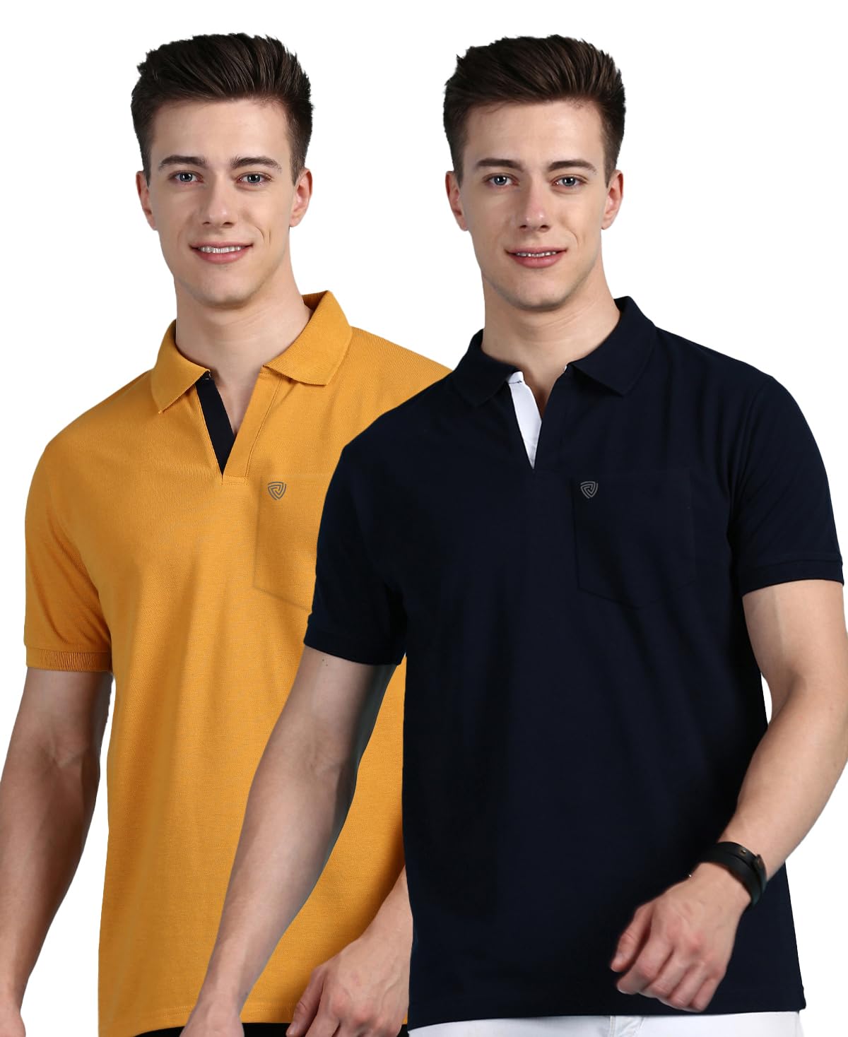 Lux Cozi Mens Regular Fit Polo Neck Half Sleeve Solid Casual T-Shirt with Chest Pocket for Casual Wear_COZI_2122_MST_NB_M_2PC (B0CY2T544C) Amazon Price History, Amazon Price Tracker