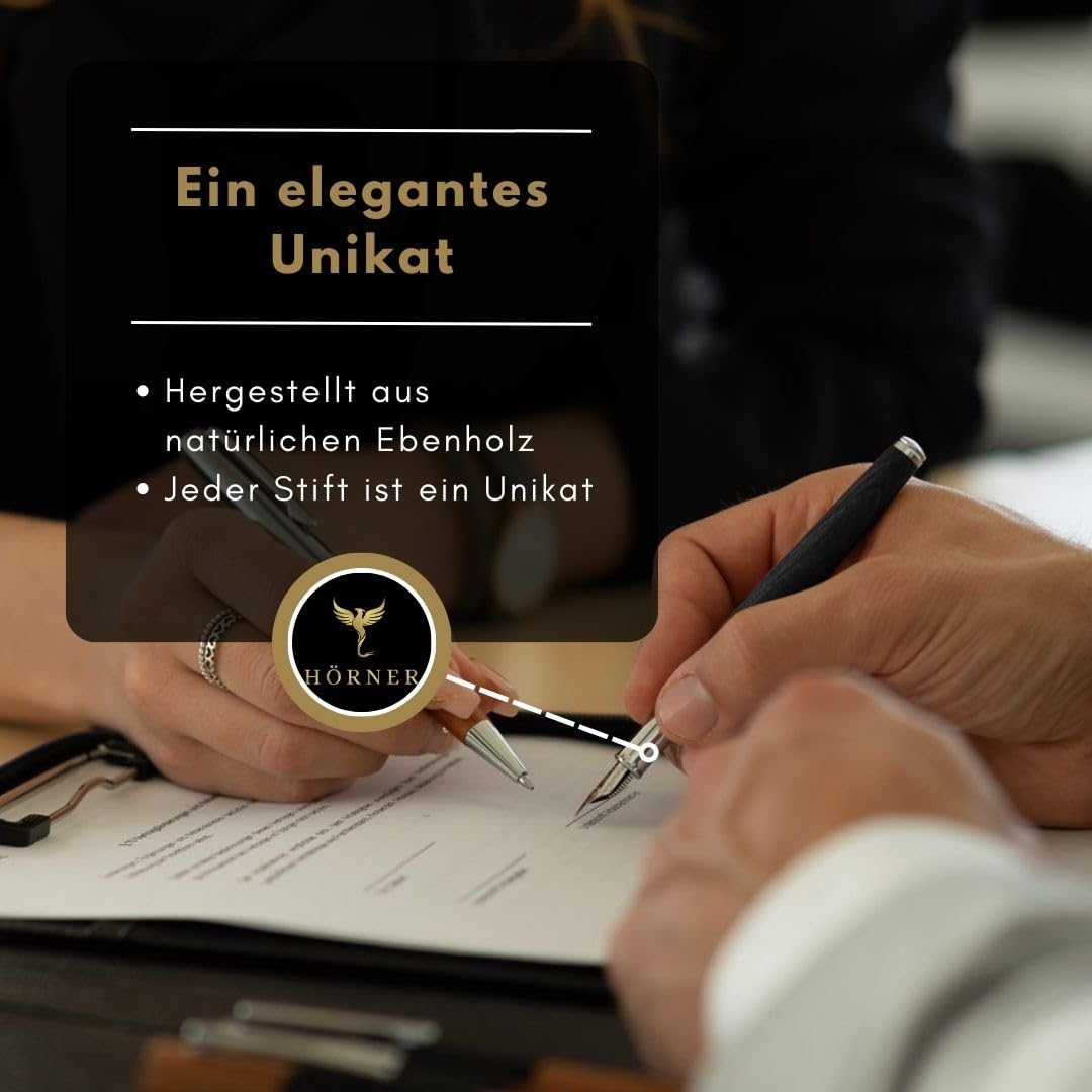 Hörner SCRIPTUM Penna Stilografica In Legno Di Mogano – Fatta A Mano Con Convertitore, Made In Germany - 5