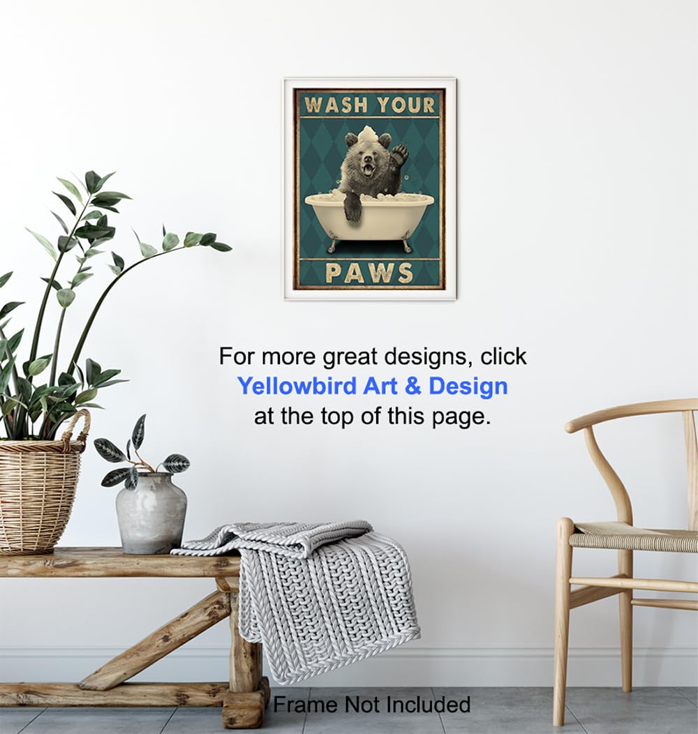Targa in metallo con gatto nero e scritta Wash Your Paws
