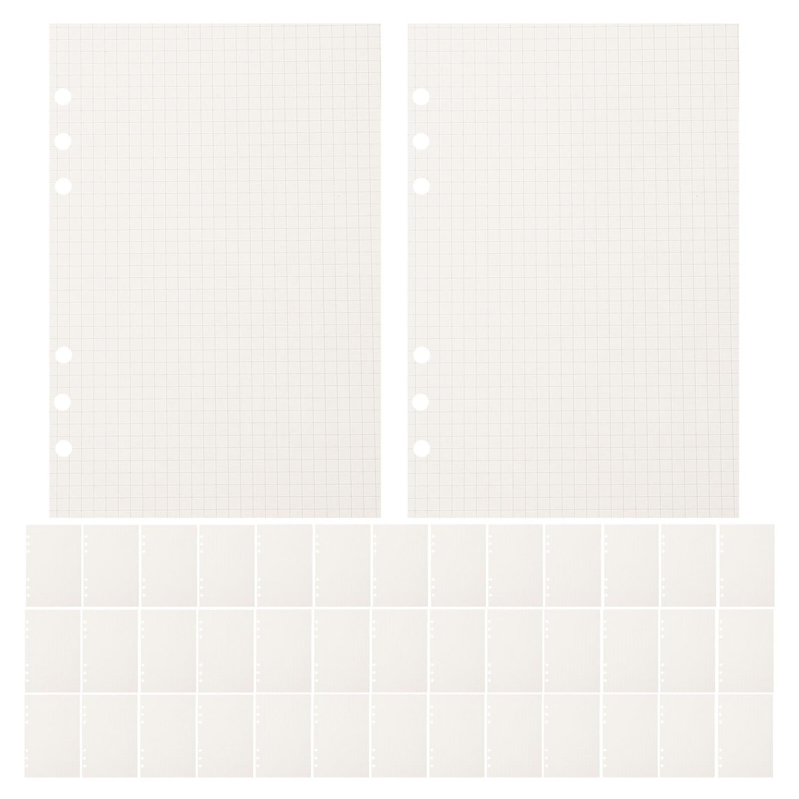 6 Stück Notizbuch Nachfüllpapier Kariertes Loose Leaf Papier Verstärktes Journal Einlagen Schmierfreies Schreibpapier für Büro Schule und Studium Professionelle Schreibunterlage