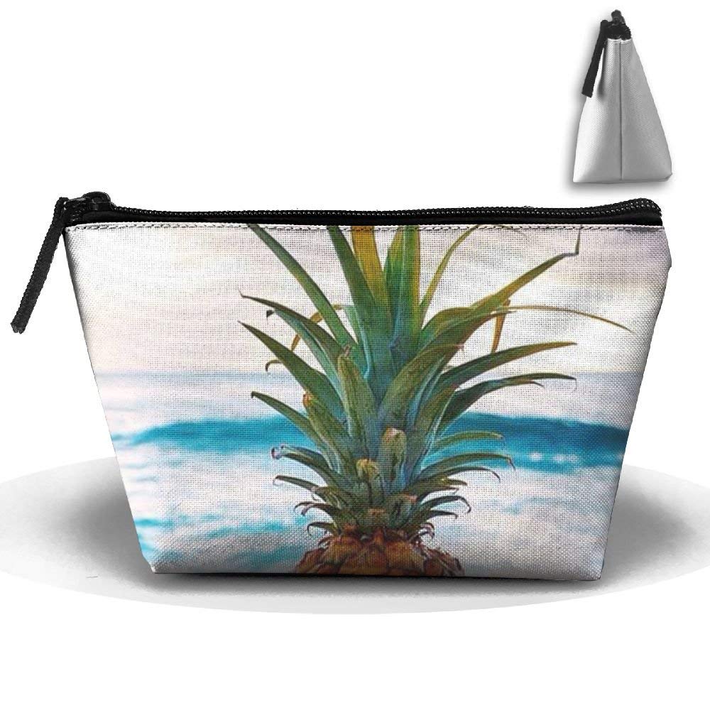 Hipiyoled Trapezoid Cosmetic Makeup Cases Sea Pineapple Cosmetic Bags Multifunction Clutch Bag