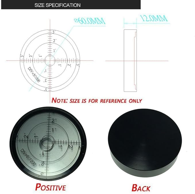 Nivel de Burbuja de Aluminio para Instrumentos de Topografía, 60x12mm miniatura 4