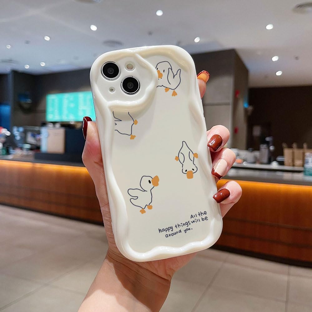 Duck Wave Silicone Soft Case Compatible with Samsung Galaxy A32 5G White Cover