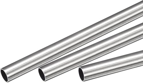 uxcell Tubo capilar de acero inoxidable 304, OD 0.295 in x 0.016 in pared gruesa 9.843 in longitud tubo de metal para maquinaria industrial, 3 unids