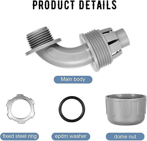 Miniatura 9 de Conector hermético para líquidos, conector de conducto eléctrico flexible no metálico, accesorios de conducto eléctrico de PVC de 90 grados para el
