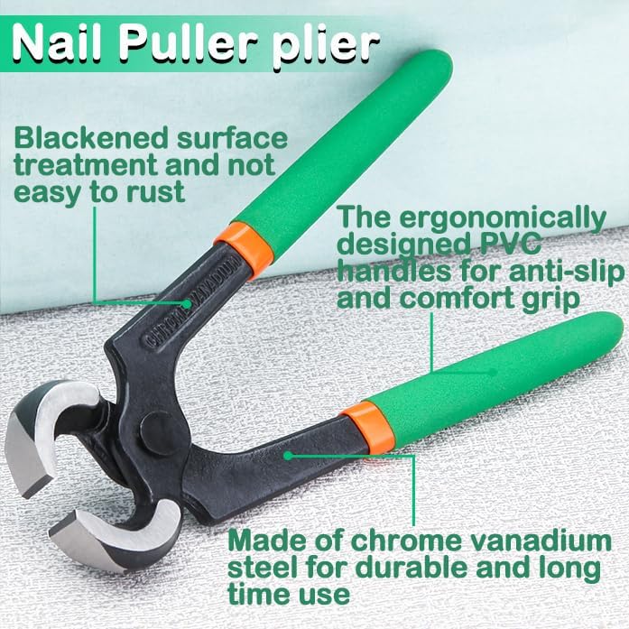 Miniatura 2 de Alicates de corte de extremo de 6 pulgadas, alicates para extractor de uñas, alicates de carpintero con asas de PVC, alicates para quitar uñas para