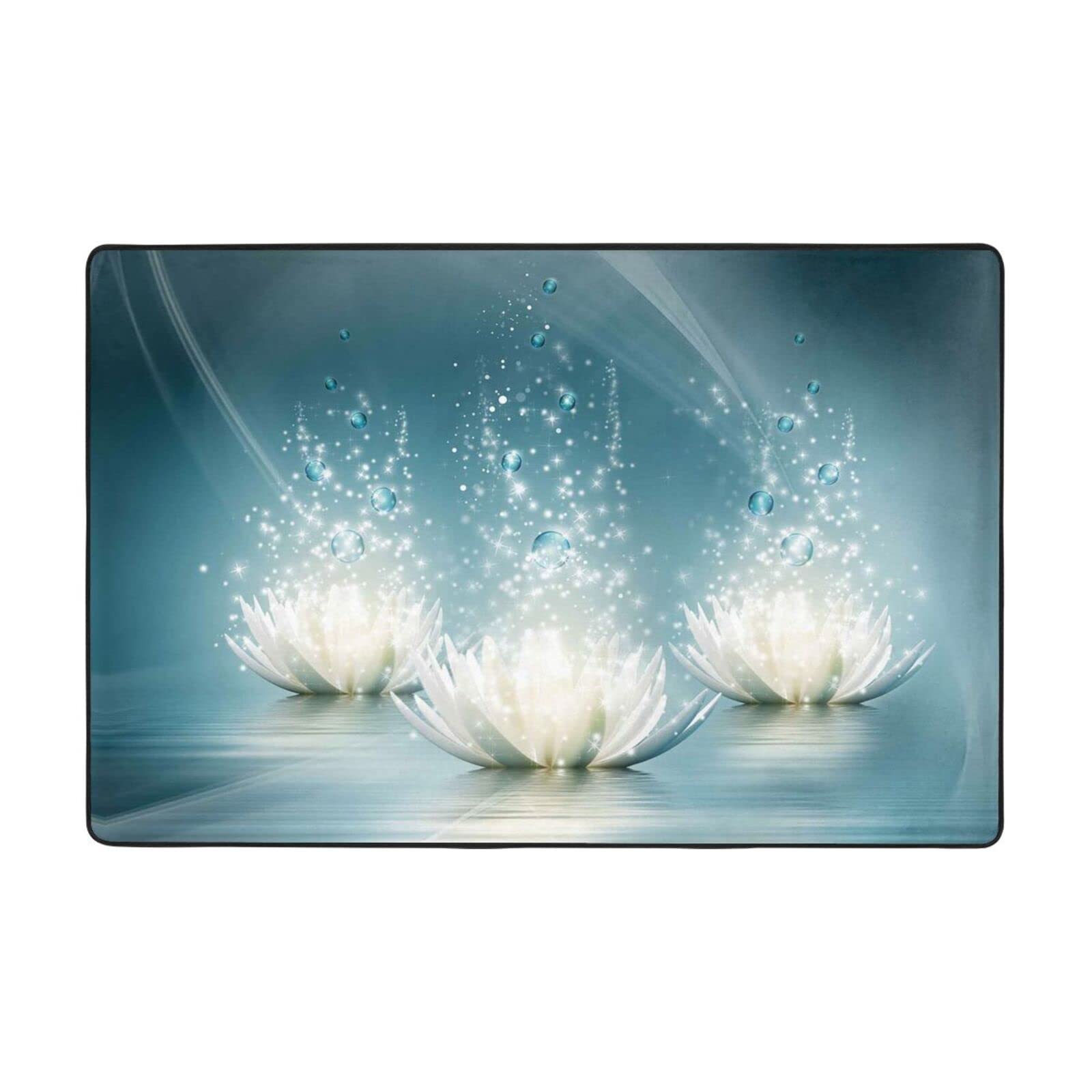 Tapis de sol lotus blanc grand confort pour chambre moderne