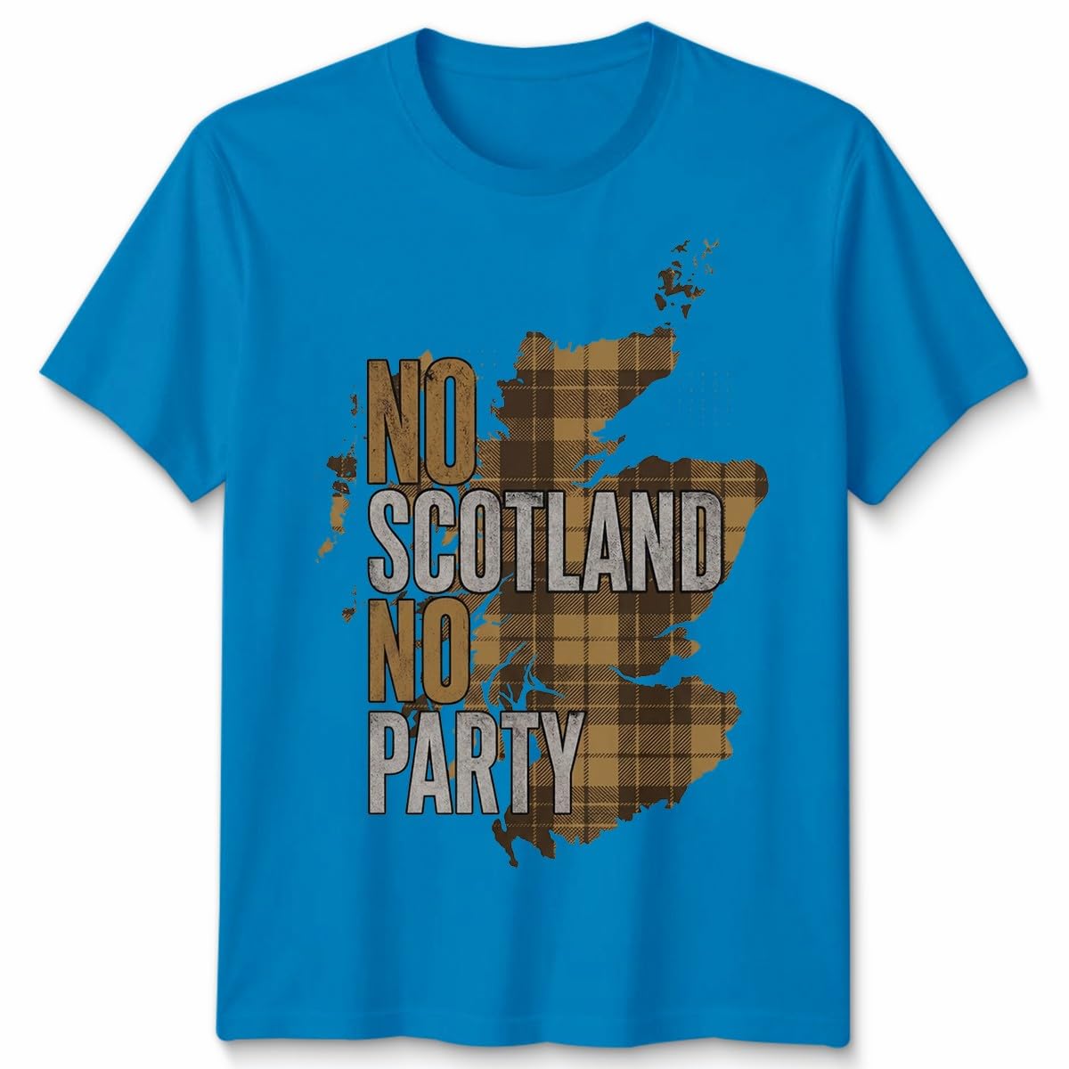 ATTAR APPAREL No Scotland No Party Unisex Football T Shirt Scottish Flag Soccer Fans Navy Gold Scotland Slogan Graphic Tee Unisex M — image 1