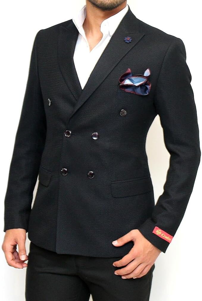 Amazon テーラードジャケット ダブル 秋冬 メンズ 黒 ブレザー ジャケパン 細身 タイト シルエット 46 ｓ コート ジャケット 通販