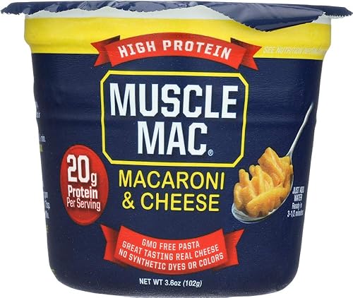 Muscle Mac Taza para microondas con macarrones y queso con alto contenido de proteínas, 3 tazas