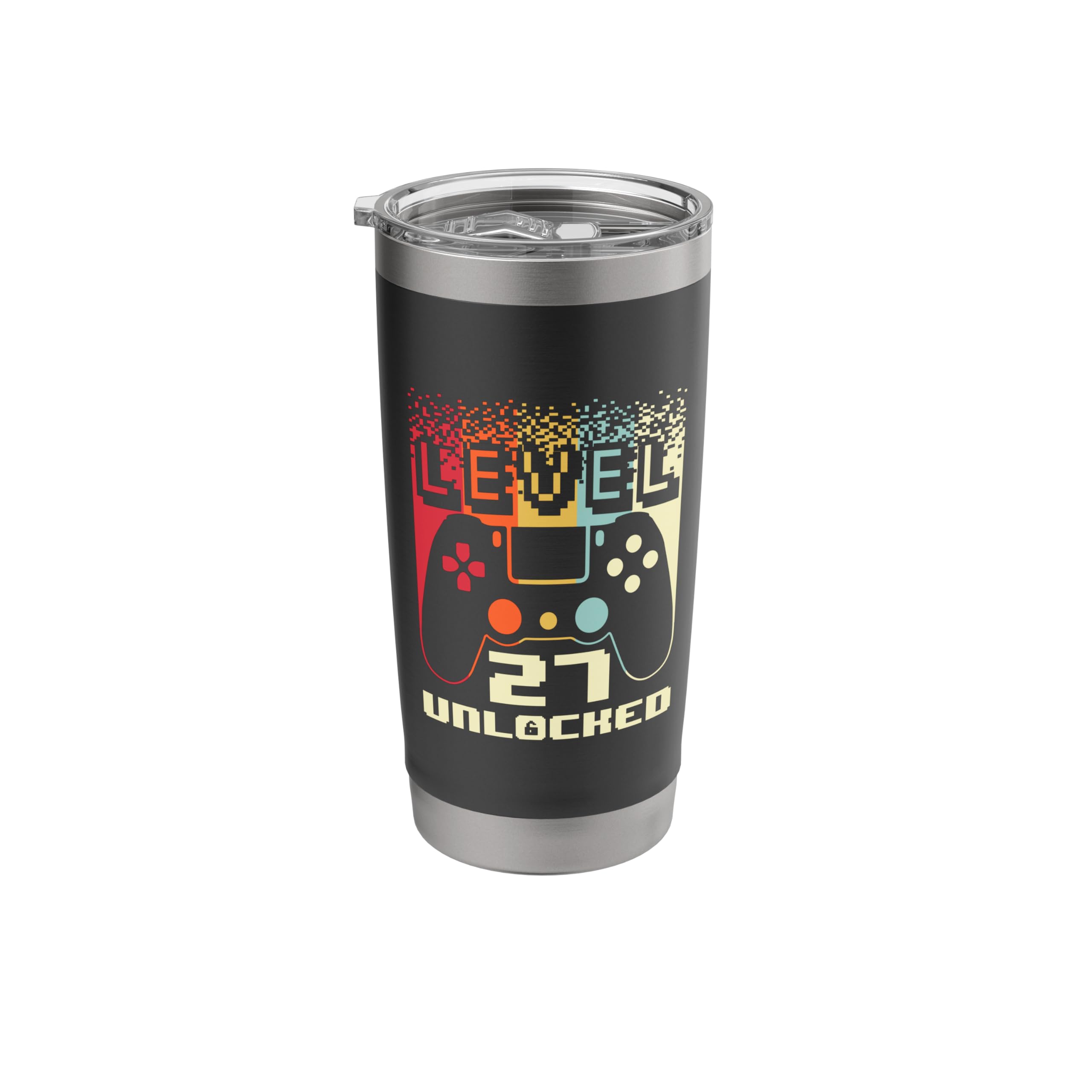 27th Birthday For Men Level 27 Unlocked Gamer 27 Year Old Stainless Steel Insulated Tumbler
