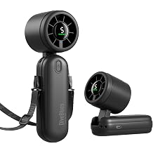 Diveblues Mini Handheld Fan, 30ft/s Portable Turbo Fan [12H Max Cooling], 4000mAh Personal Fan with LED Display, 3-in-1 Hand Held/Neck/Desk Fan for Travel, Cruise, Disney Essentials