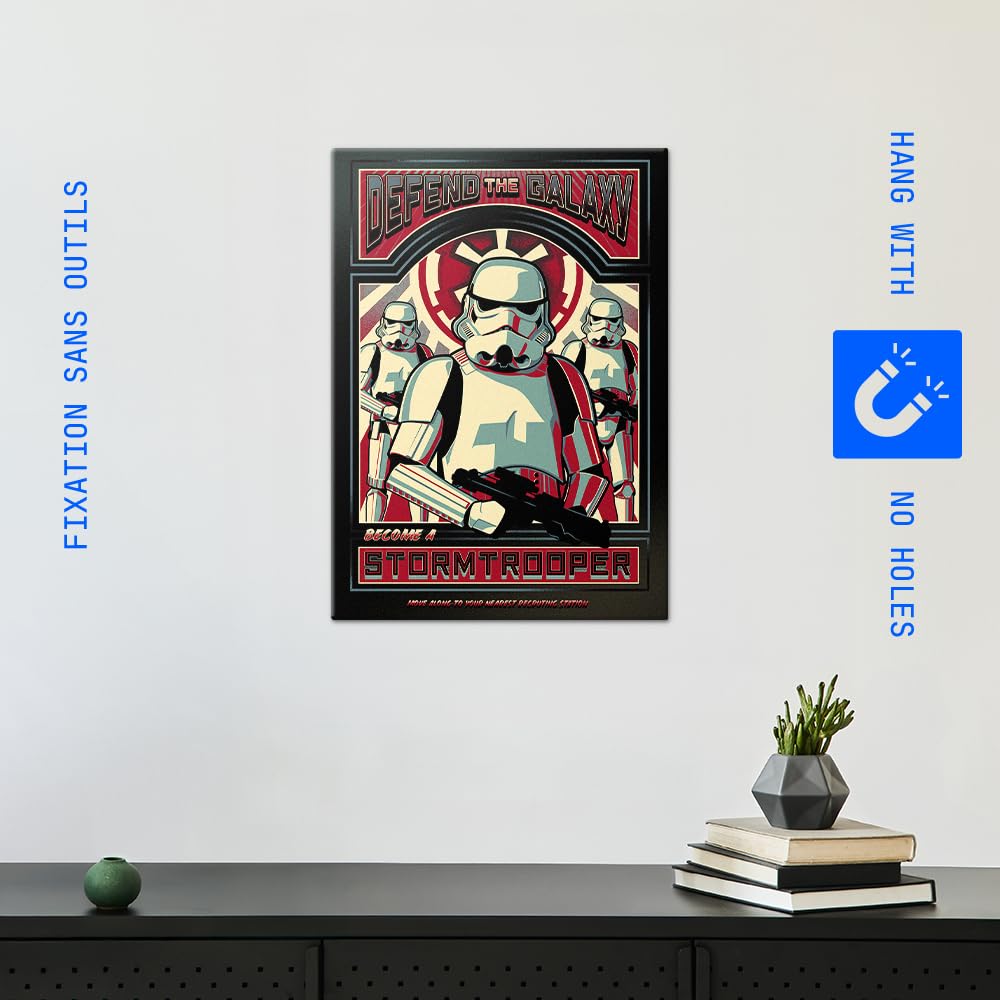 Displate Metallposter Star Wars – Verteidige die Galaxis – Propaganda – Darth Vader – Sammlergeschenk – Premium Wanddekoration Wandkunst Deko Film Poster – 32 cm x 45 cm