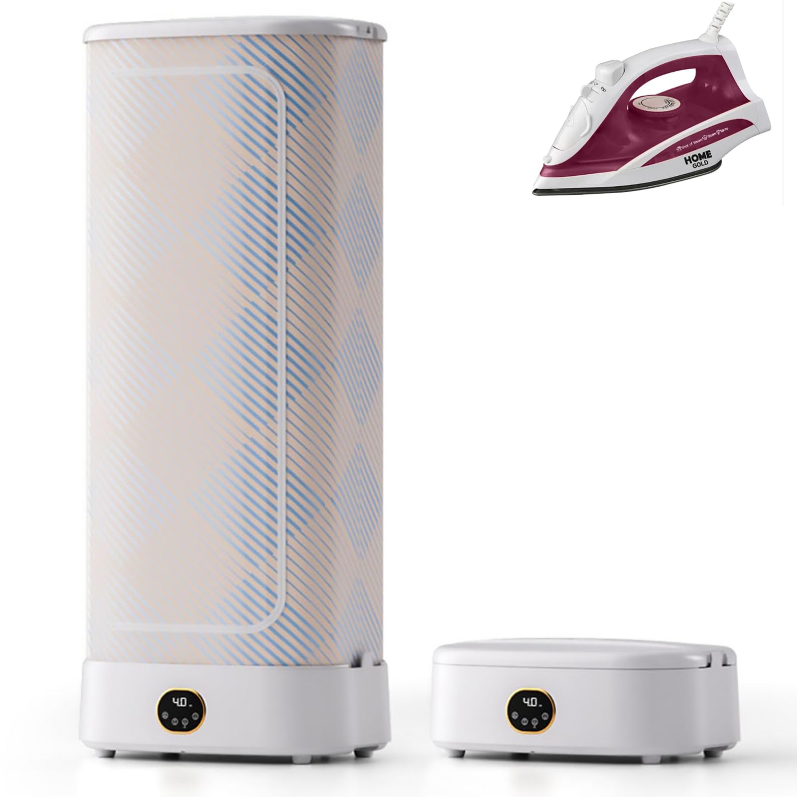 Secadora a vapor inteligente automática ropa 1000W Secadora Portátil De Ropa Diseño Plegable Armario Vapor Temperatura Constante De 360° Elimina las arrugas rápidamente（Equipado con una plancha）