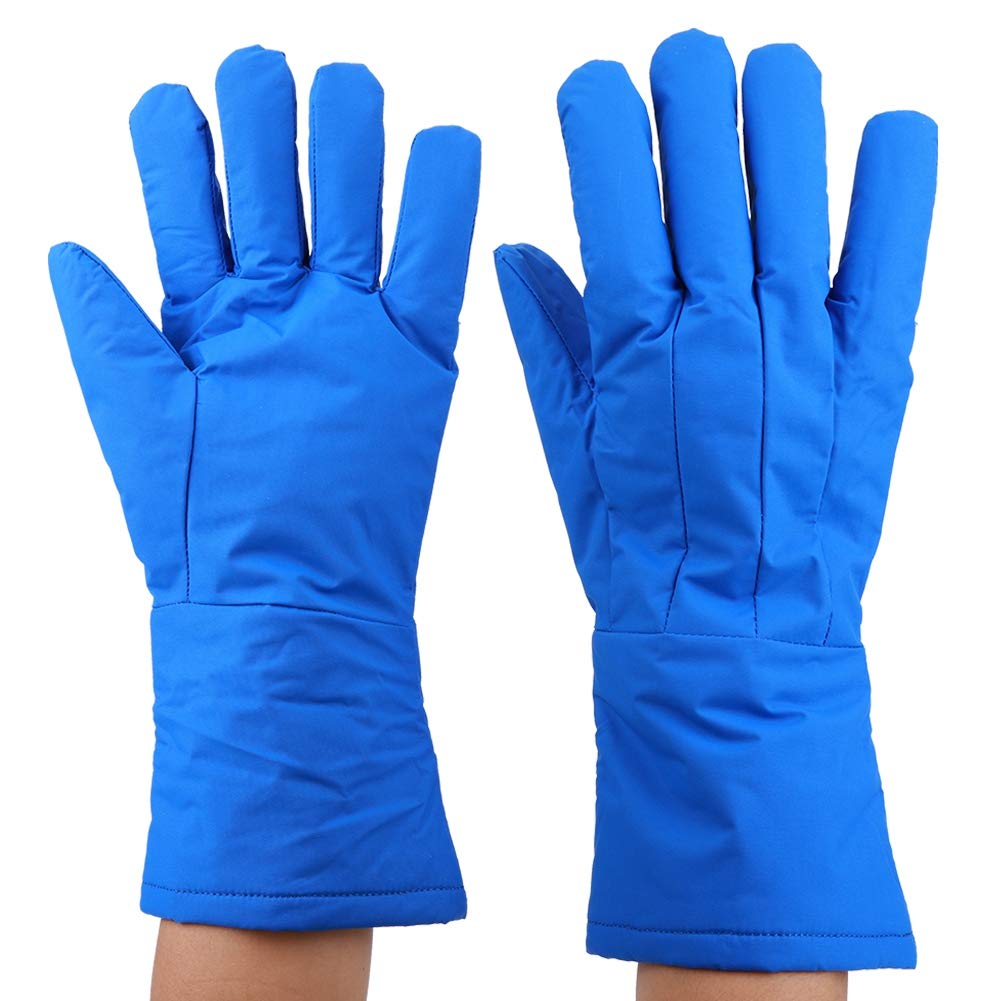 Brrnoo Gants de Travail Cryogéniques à Résistante au Froid Extrême pour Azote Liquide, Chambre de Congélation, Stockage Froid - Taille 15.0in, Bleu