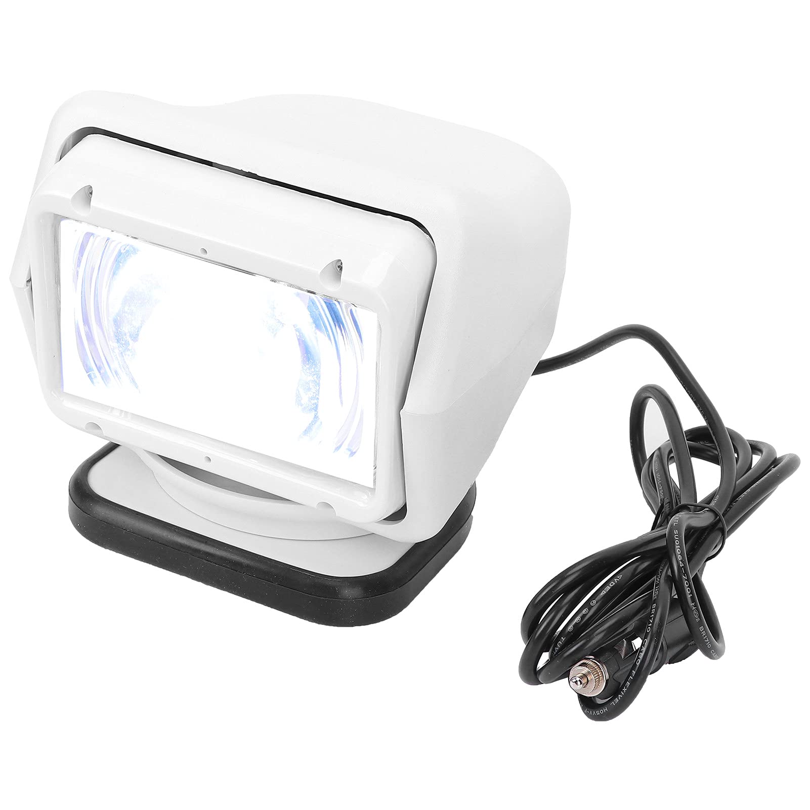 Faro Ricerca con Telecomando per Luce Spot 12/24 V 55 W per Barche Marine all'aperto, Angolo, 6000 K (Un bianco)