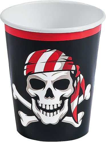 Miniatura 3 de Fun Express - Vasos pirata de 9 onzas para cumpleaños - Suministros para fiestas - Vajilla impresa - Tazas impresas - Cumpleaños - 8 piezas