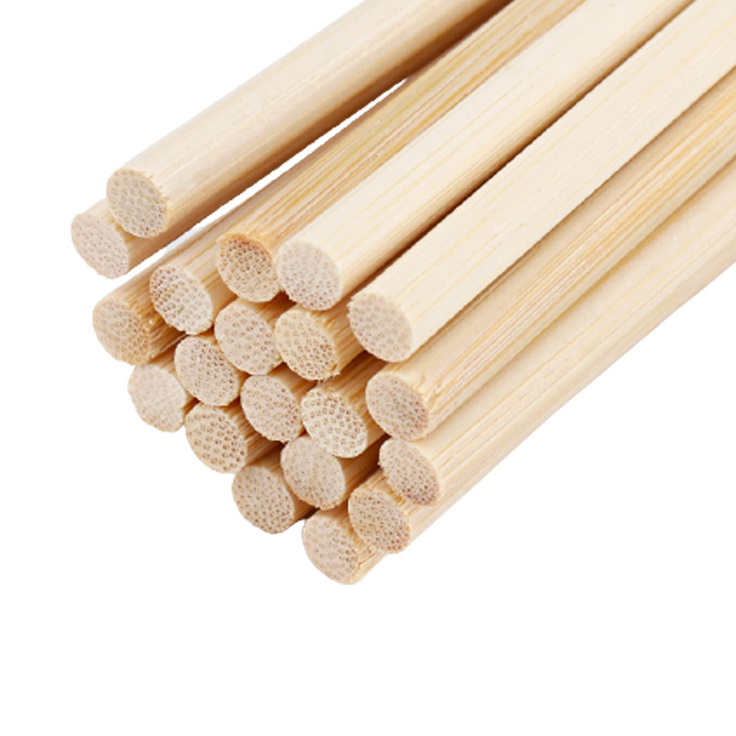 NUOBESTY 100 Stuks houten stokken onvoltooide ronde doe-het-zelf stokjes ambachtelijke deuvel rond hardhout houten ambachtelijke accessoire ronde houten staven Bamboe