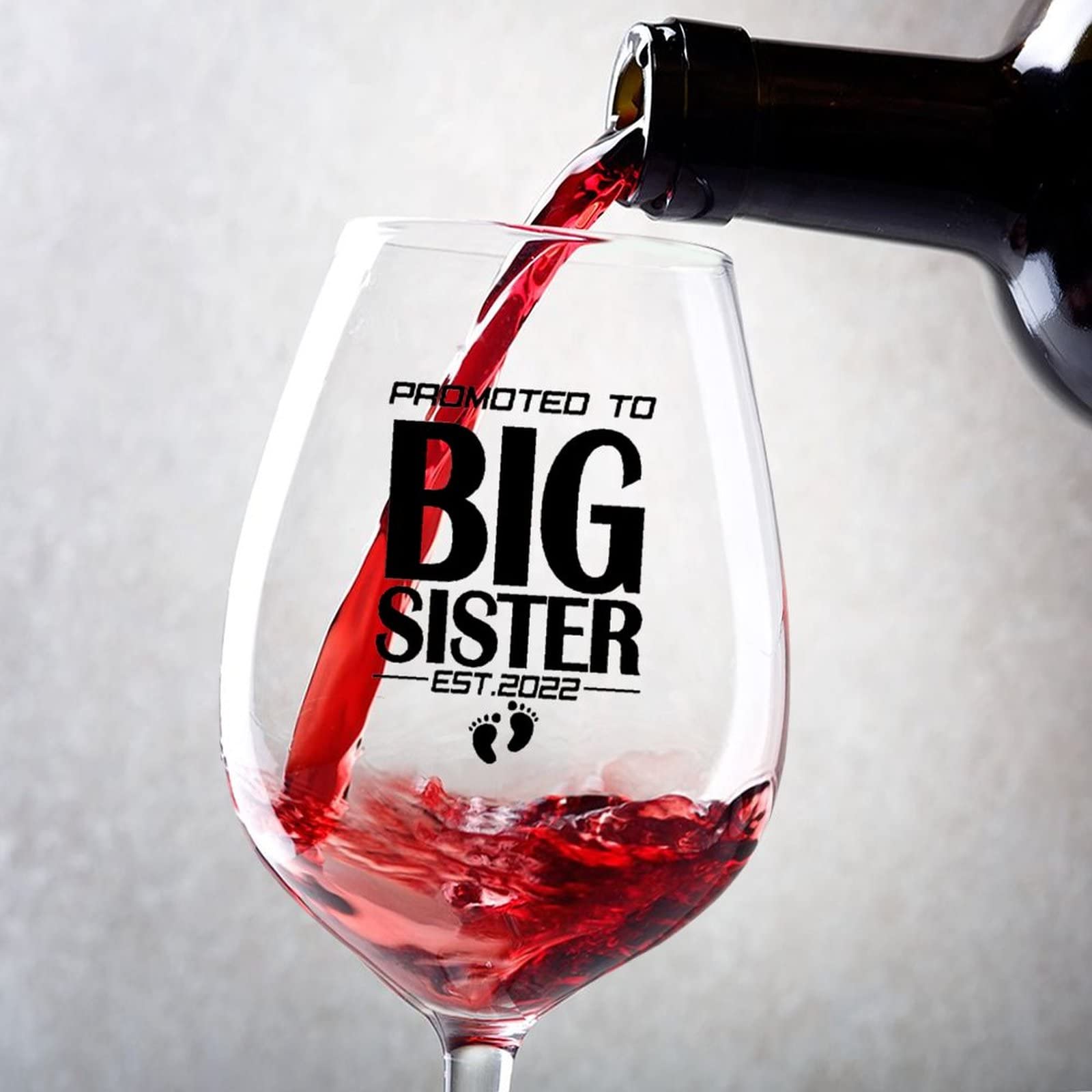 Juego de 2 copas de vino tinto promocionadas a hermanas, 17 onzas, regalo de damas de honor, regalo de boda, regalo de novia y novio, regalo personalizado, copa de vino de cumpleaños