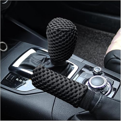 AUCELI Paquete de 2 fundas para pomo de palanca de cambios de automóvil y cubierta para freno de mano, antideslizante, transpirable, cómodo,