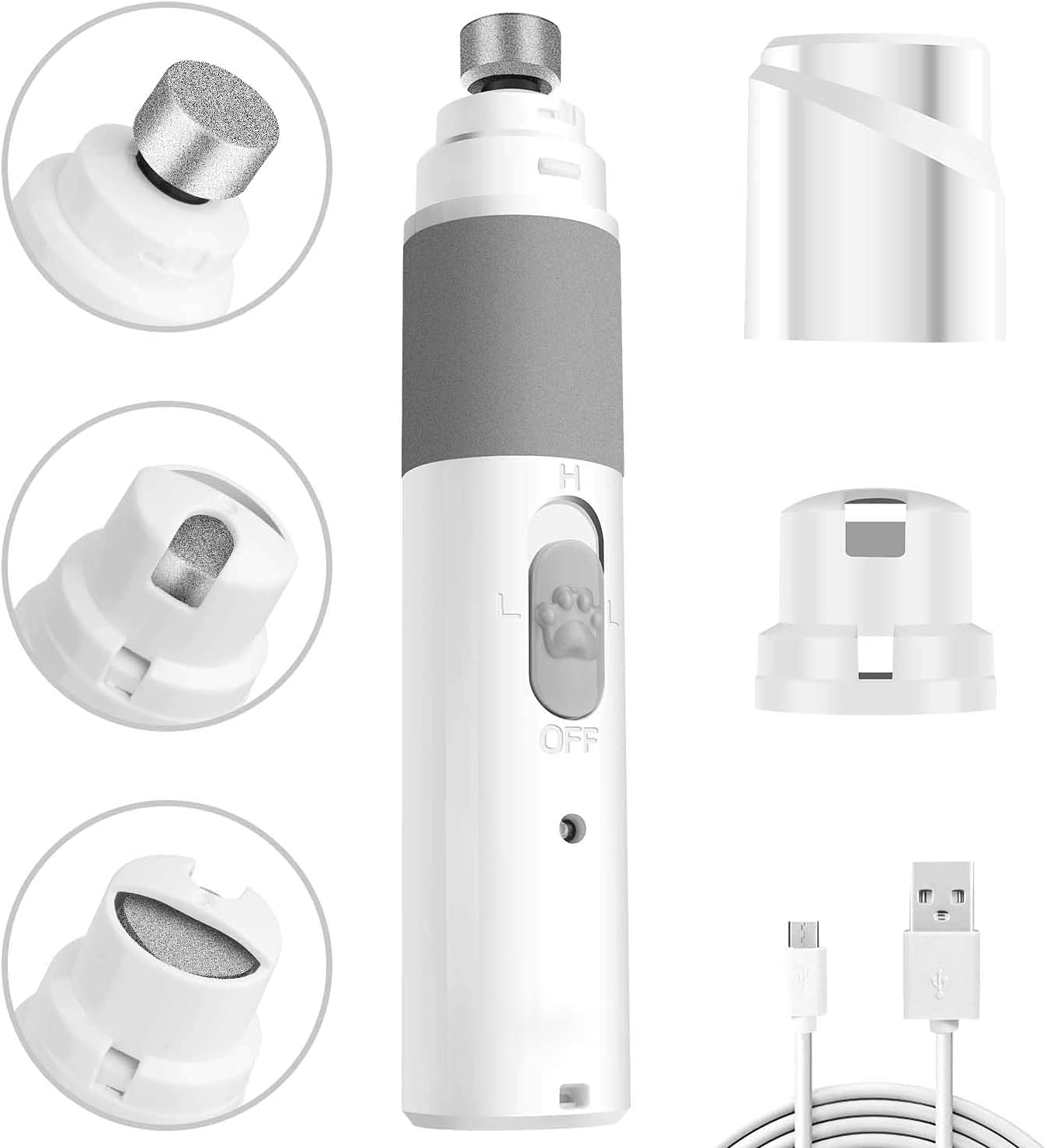 Qpets® Dog Nail Grinder Professional Nail File Pet Nail Trimmer Stepless Speed Regulation Pet Nail Grinder Electric Nail File for Large Medium Small Dog and Cat (B09ZV6D871) Amazon Price History, Amazon Price Tracker