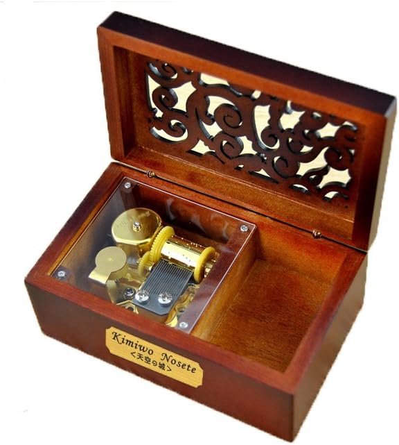 YoutangCreative Hollow Wood 18-note Wind-up Musical Box,Musical Toys,Tune:Canon in D