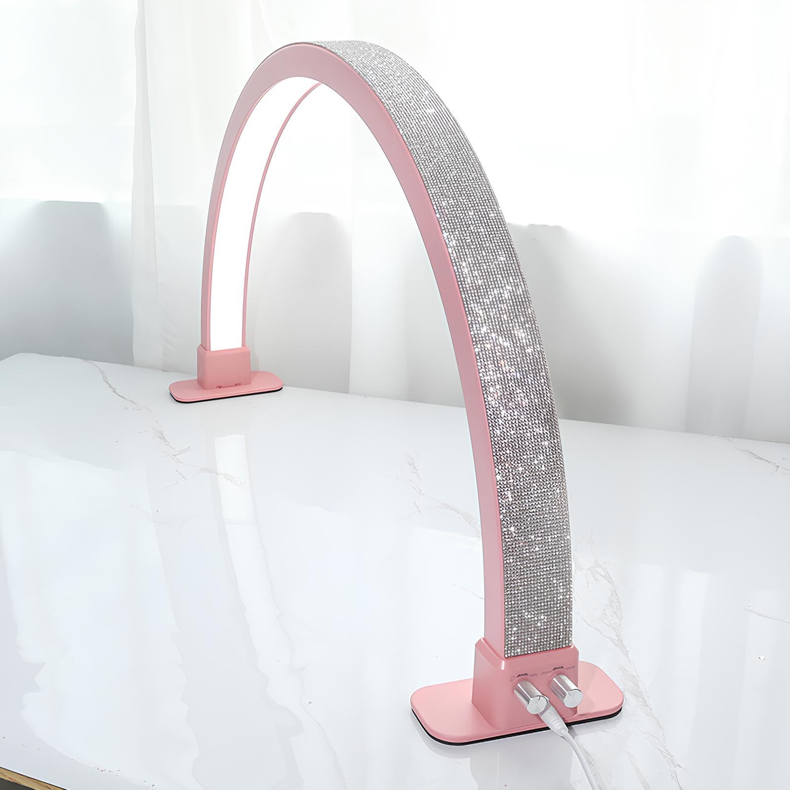 Lampada per Unghie a Mezza, Luce a Mezza per Tavolo per Unghie, Luce per Unghie per Tavolo, Luce per Unghie a Mezza Dimmerabile 3000-6000K, Luce per Ciglia per Tecnologia Delle Ciglia, Trucco, Manicur