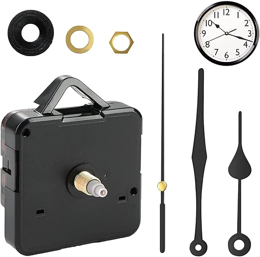 Nuqin Black Clock Mechanism Kit with Plastic Case and Quartz Movement