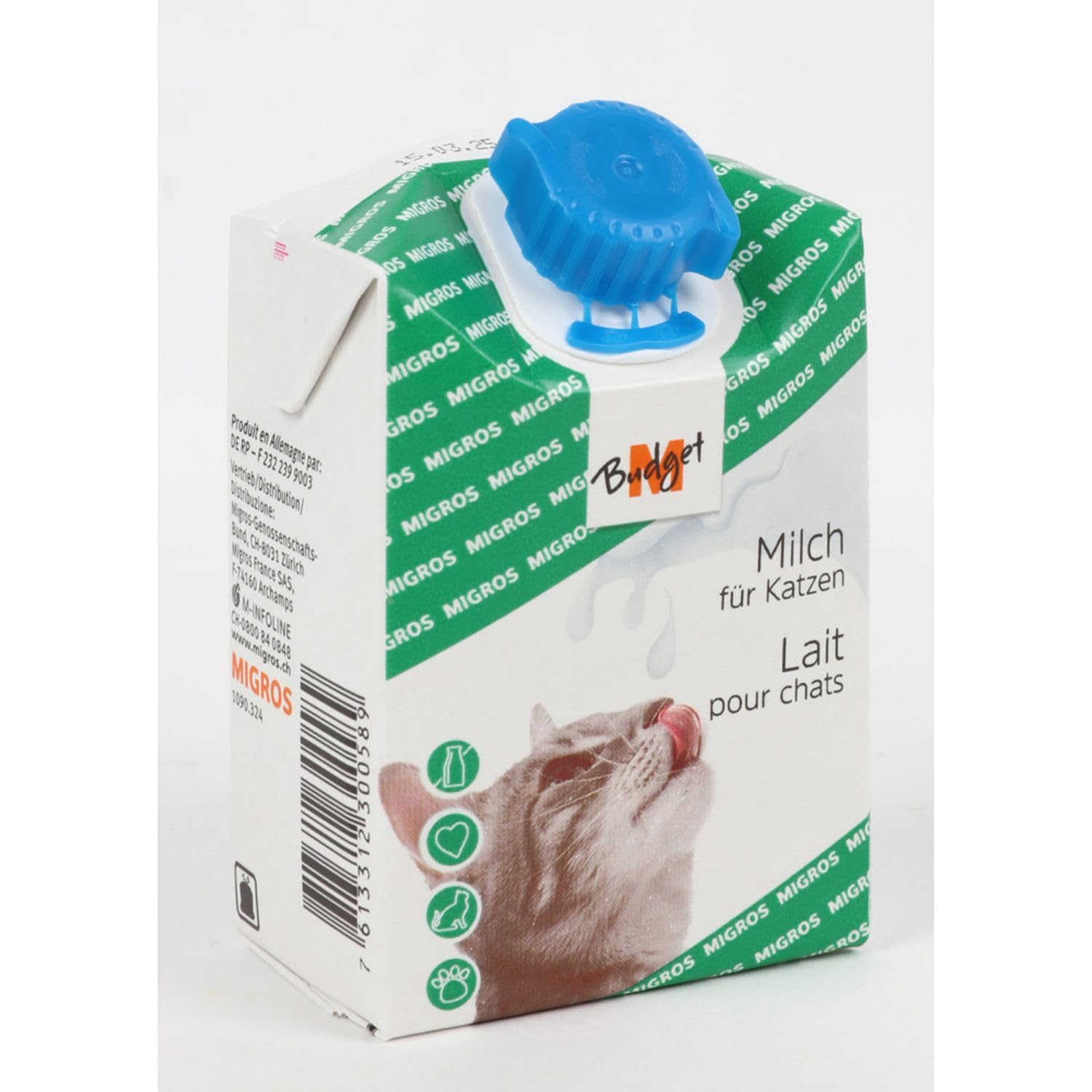 BURI 18x 200ml Katzenmilch Milch für Katzen ohne Zuckerzusatz laktosefrei fettreduziert mit Taurin und Vitaminen Leckerli Leckerlis Katze Milch Snack gut verträglich Vorratspackung 18 Stück = 3,6L