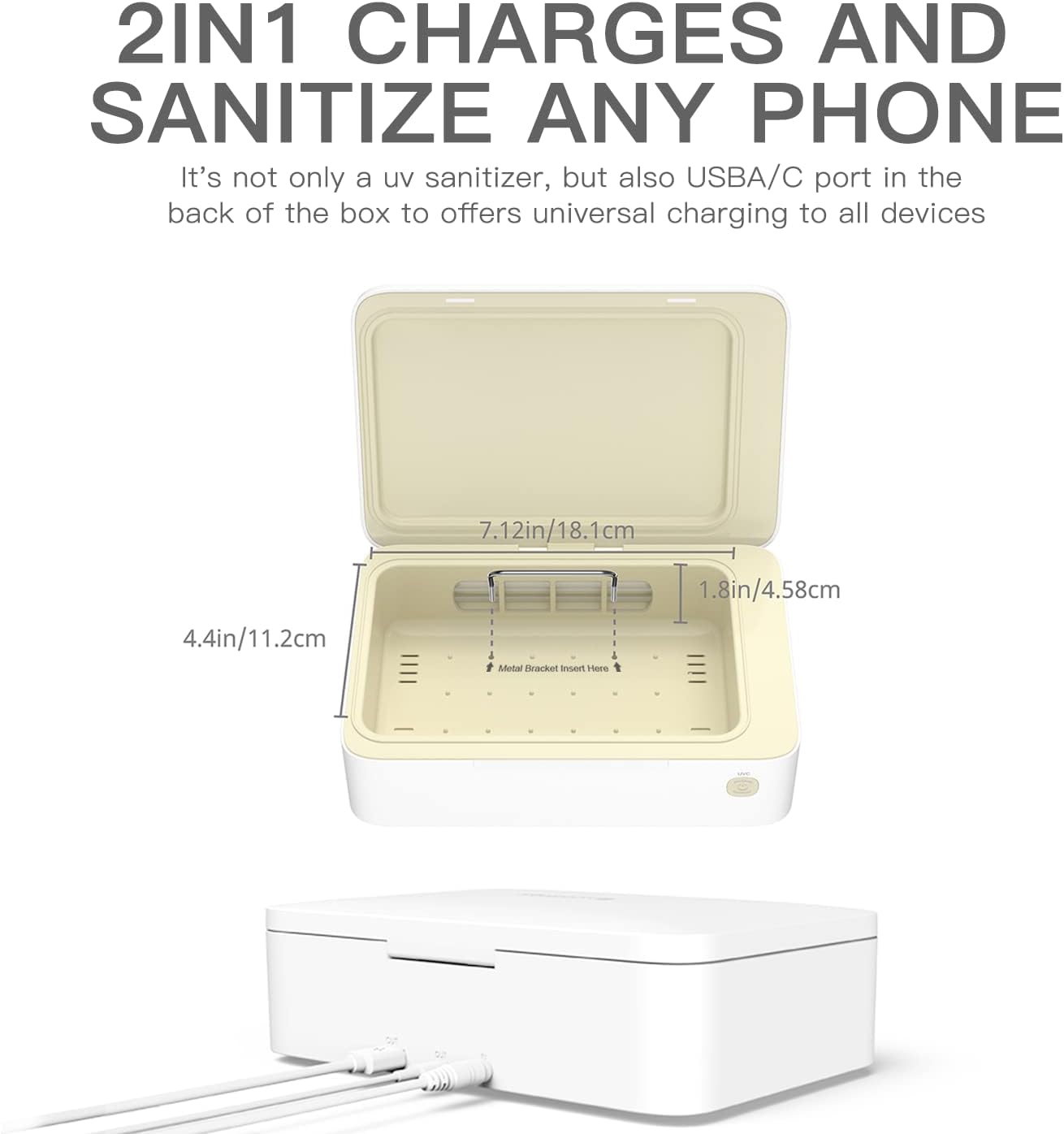 Black Friday - 80% OFF Phone Sanitizer Box UV Light Cell Phone Sterilizer with Dual USB A and C Charger| Professional Test Proven Eliminates Rates up to 99.99% UV-C Cleaner Best Seller Phone Sanitizer Box UV Light Cell Phone Sterilizer with Dual USB A and C Charger| Professional Test Proven Eliminates Rates up to 99.99% UV-C Cleaner