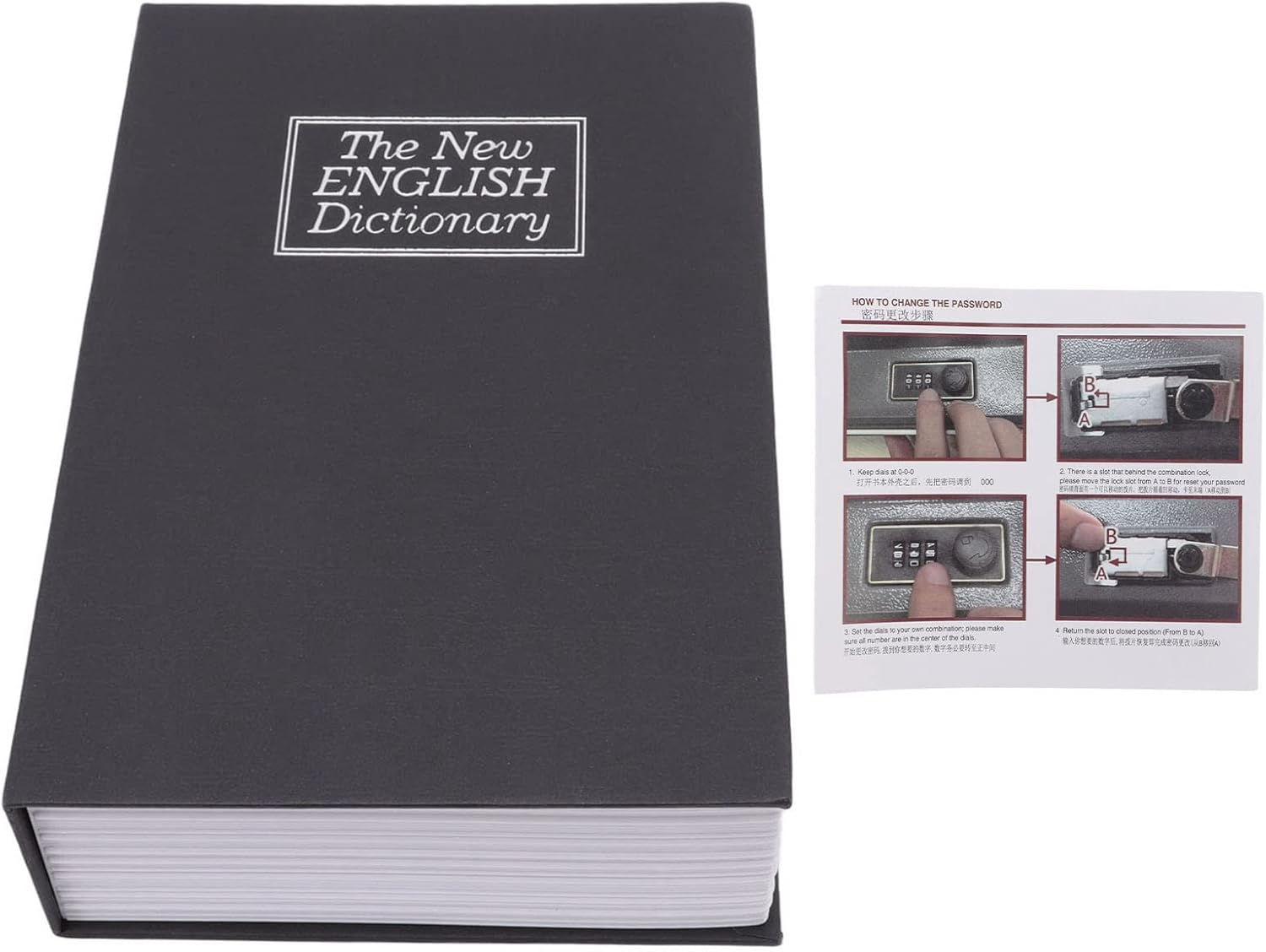 SafeBook Safe ダイヤルロック付き 辞書型貯金箱 隠れた秘密のセキュリティロックアップ貯金箱 コイン/現金/ジュエリー用 金庫 貯金箱  金庫型 鍵付き ダイヤルロック インテリア 小物入れ かわいい ミニ金庫 置物 飾り セキュリティボックス 引き出し 大切なもの 金庫 ...