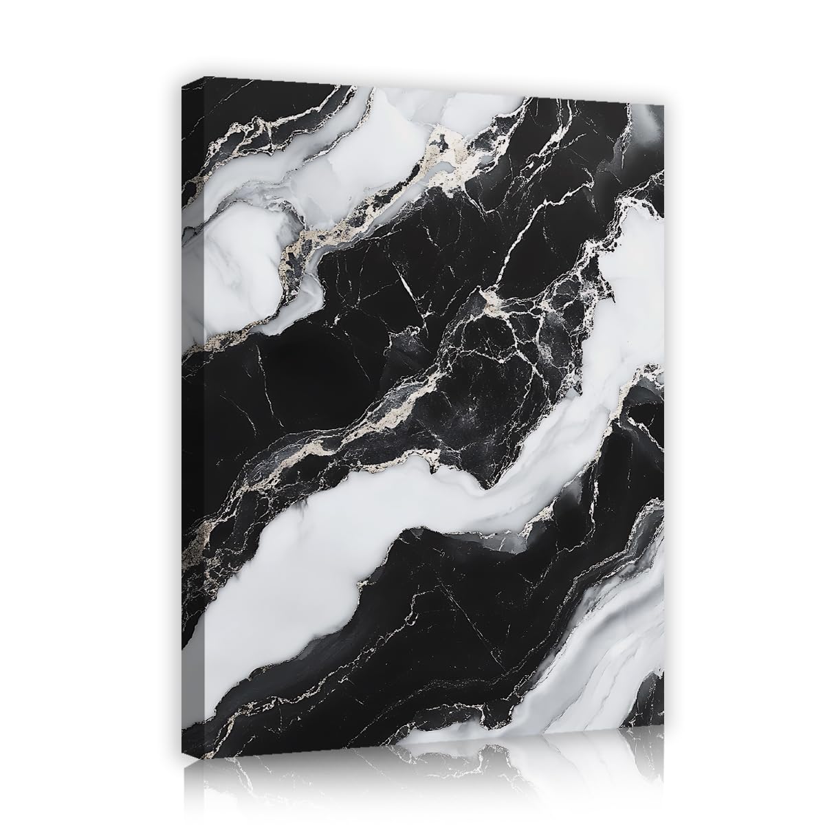 TOANGWALL Black White Marble Poster Dark Mineral Vein Picture Monochrome Abstract Stone Wall Art Living Room Bedroom Dining Room Minimalist Home Decoration 65x80cm