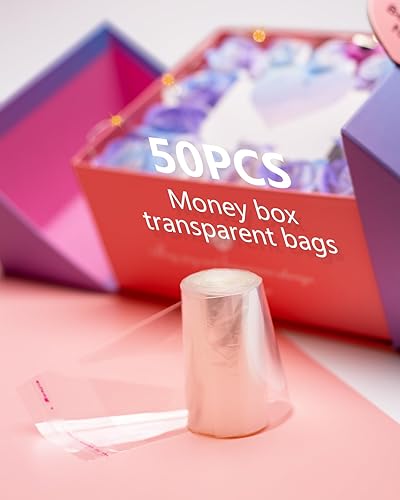 Miniatura 7 de Caja de dinero para regalo en efectivo, caja de regalo extraíble de lujo con degradado azul y morado, caja de dinero sorpresa única