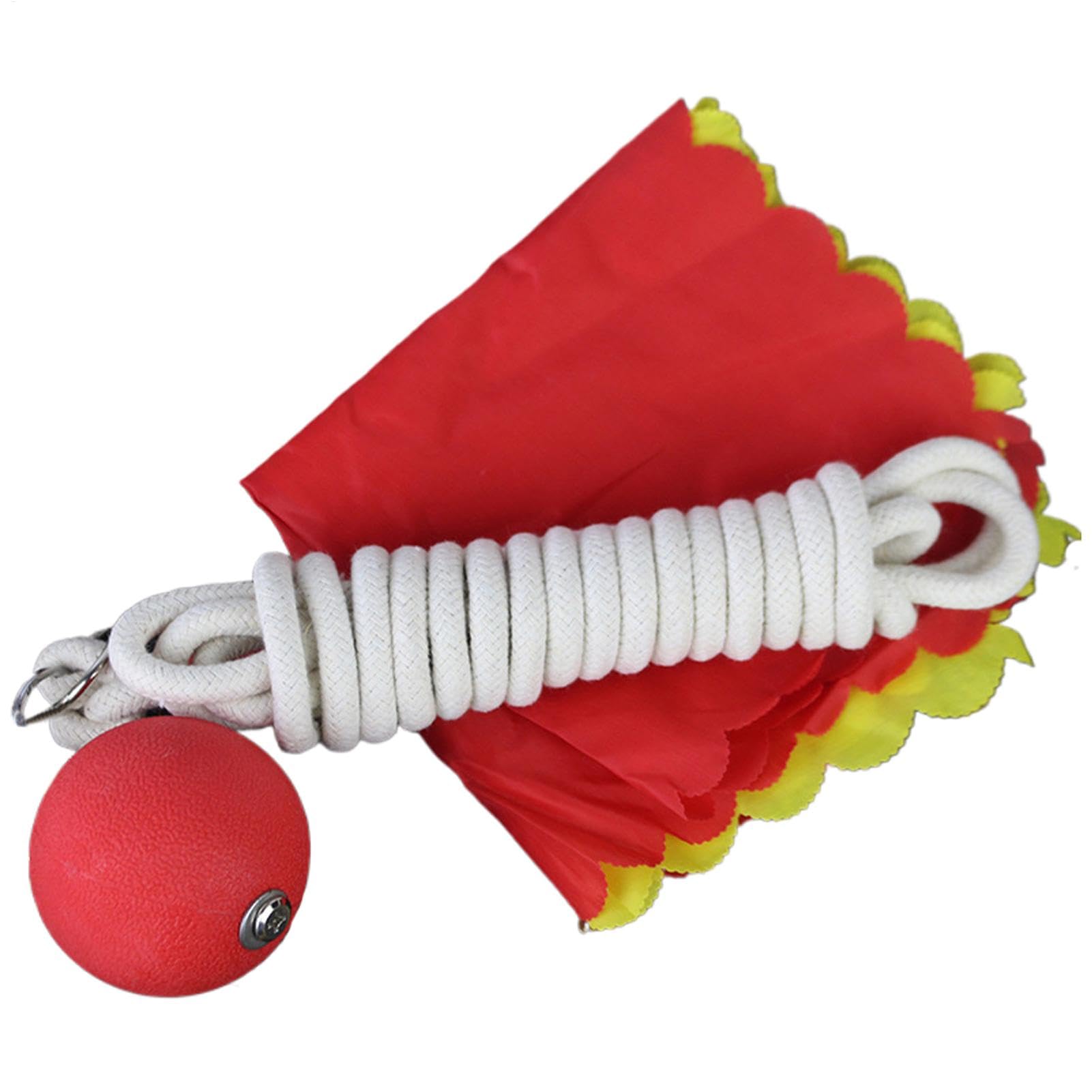 Rope Dart Hammer, Rubber Throw Practice with Rope, Versatile User Friendly Traditional Martial Arts Soft Trainer for Strength and Coordination, 137.8 Inches, Red