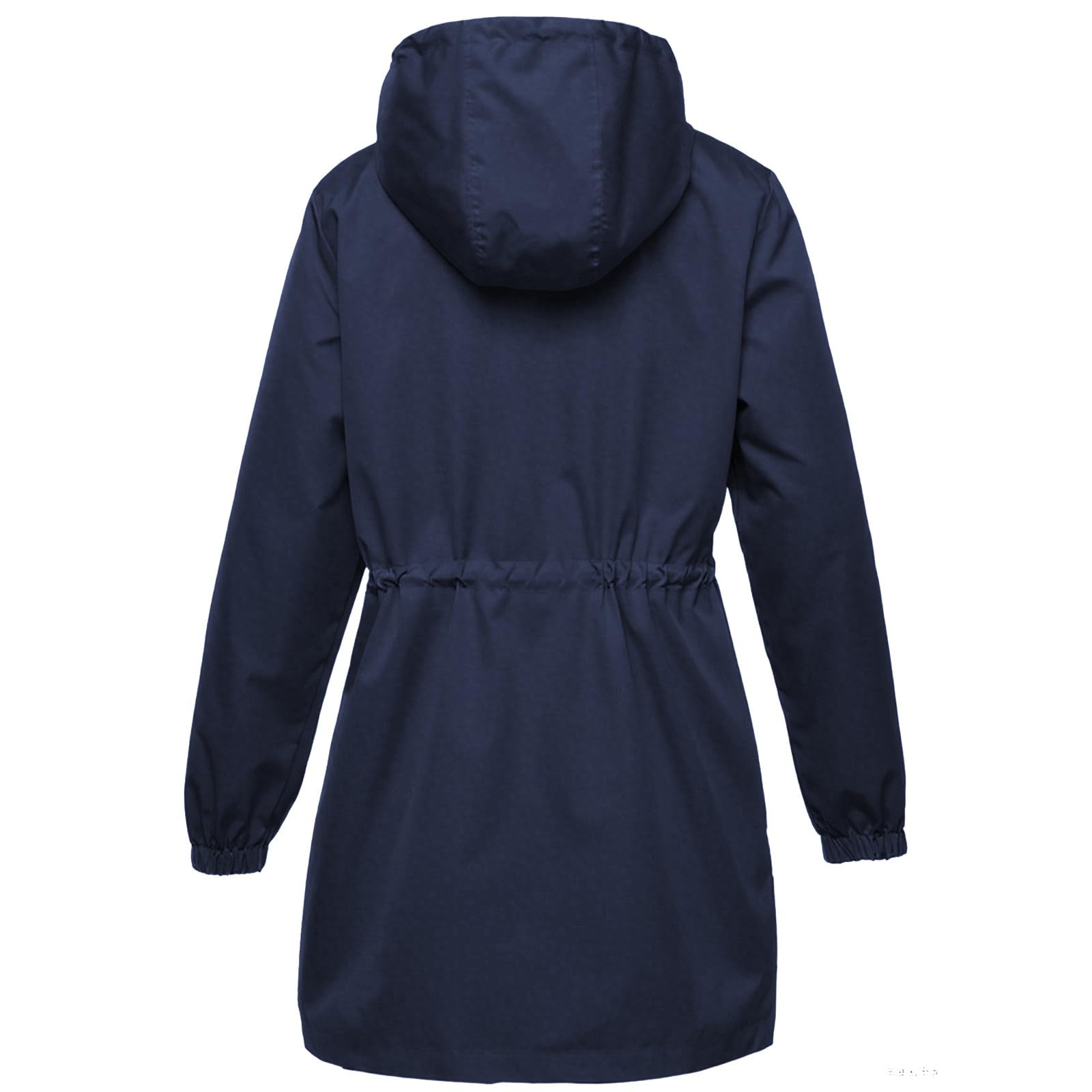 Chaqueta de exterior para mujer, impermeable, transpirable, gabardina, larga, con capucha, lluvia: sección ligera y fina, chaqueta de lluvia con cremallera, cortavientos, chaqueta de entretiempo con