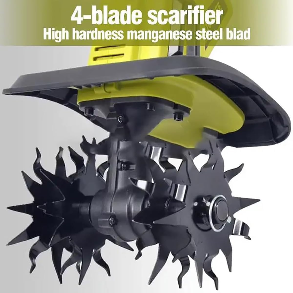 Cordless Garden Rotavator,20V Electric Rotary Tiller Soil Cultivator Handheld Rototiller,4ah Battery Powered, 25cm Working Width,22cm Tilling Depth,for Garden,Vegetable Plots