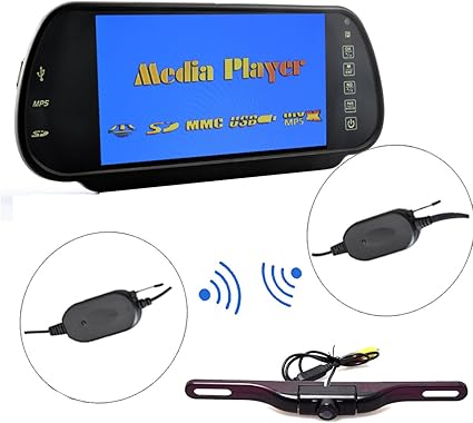 Amazon E Kylin車7インチhdミラーモニター Mp5プレーヤー Sdカード Usbスティック Fm送信機 2 Rcaビデオ入力 ワイヤレスプレートマウントバックアップカメラirナイトビジョン駐車場キット Ekylin スマートフォン本体