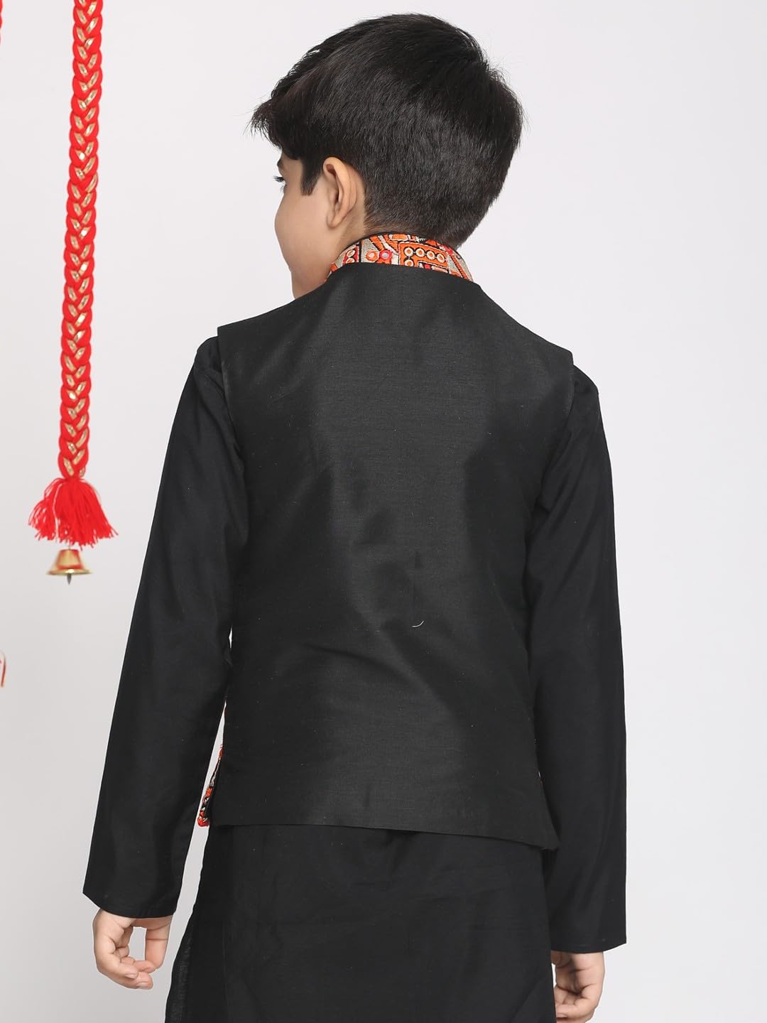 VASTRAMAY Nehru - Giacca da ragazzo Kediyu Kutch Navratri, gilet etnico tradizionale, perfetta per festival, matrimoni e feste