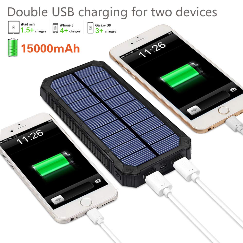 Batteria Solare 15000mAh Portatile Con 2 Usb - Recensione Online - Dettaglio
