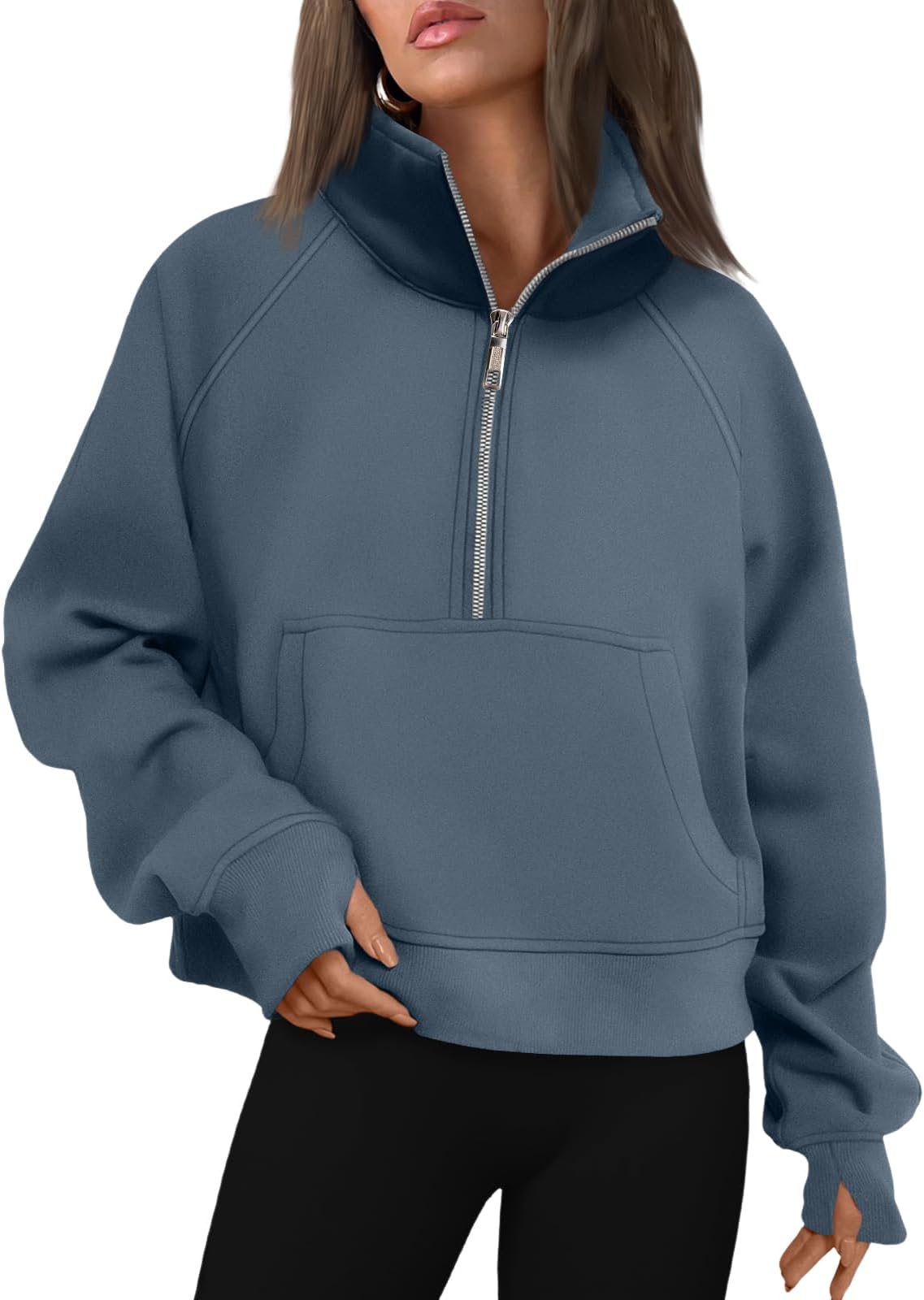 Womens Sweatshirts Half Zip Fleece Pullover Fall Outfits