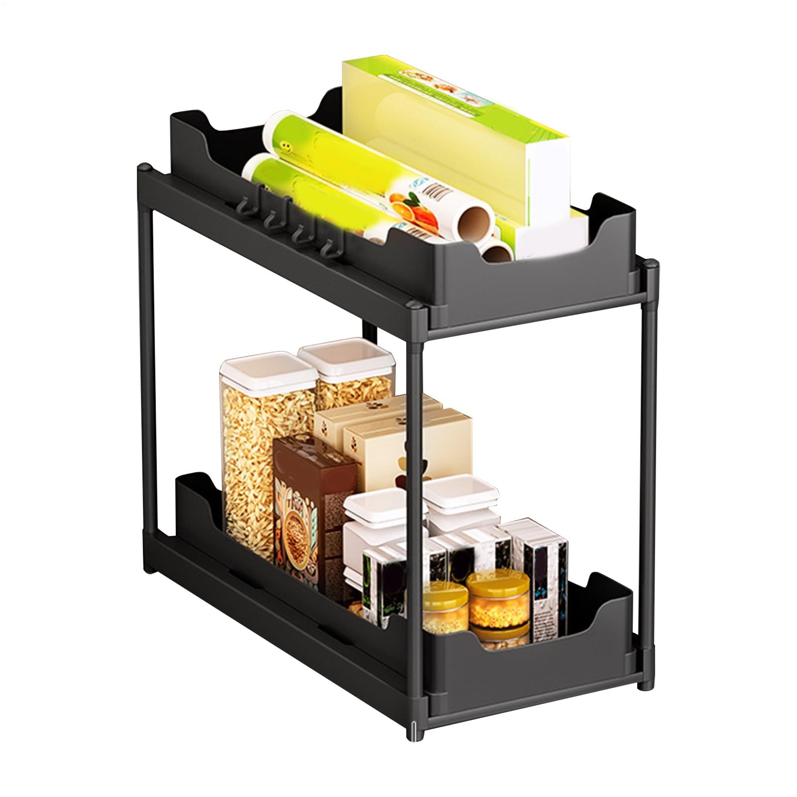 Sotto lavello nizer 2Tier Expandab Rack AdjustabCabinet nizer per cucina e bagno Robusto Der Mensole salvaspazio sotto il bancone Solut