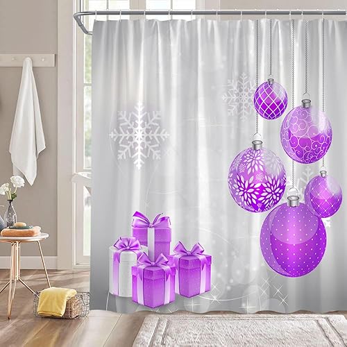 Miniatura 10 de Cortina de ducha de cascanueces de Navidad, diseño de búfalo rojo y verde, a cuadros, árbol de Navidad, copo de nieve, rústico, feliz Navidad,