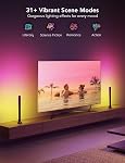 Barres lumineuses RGBIC Govee, 15 pouces rétroéclairage TV WiFi adapté pour téléviseurs de 45 à 70 pouces, barres lumineuses intelligentes avec options de placement multiples, compatibles avec Alexa et Google Assistant, noir