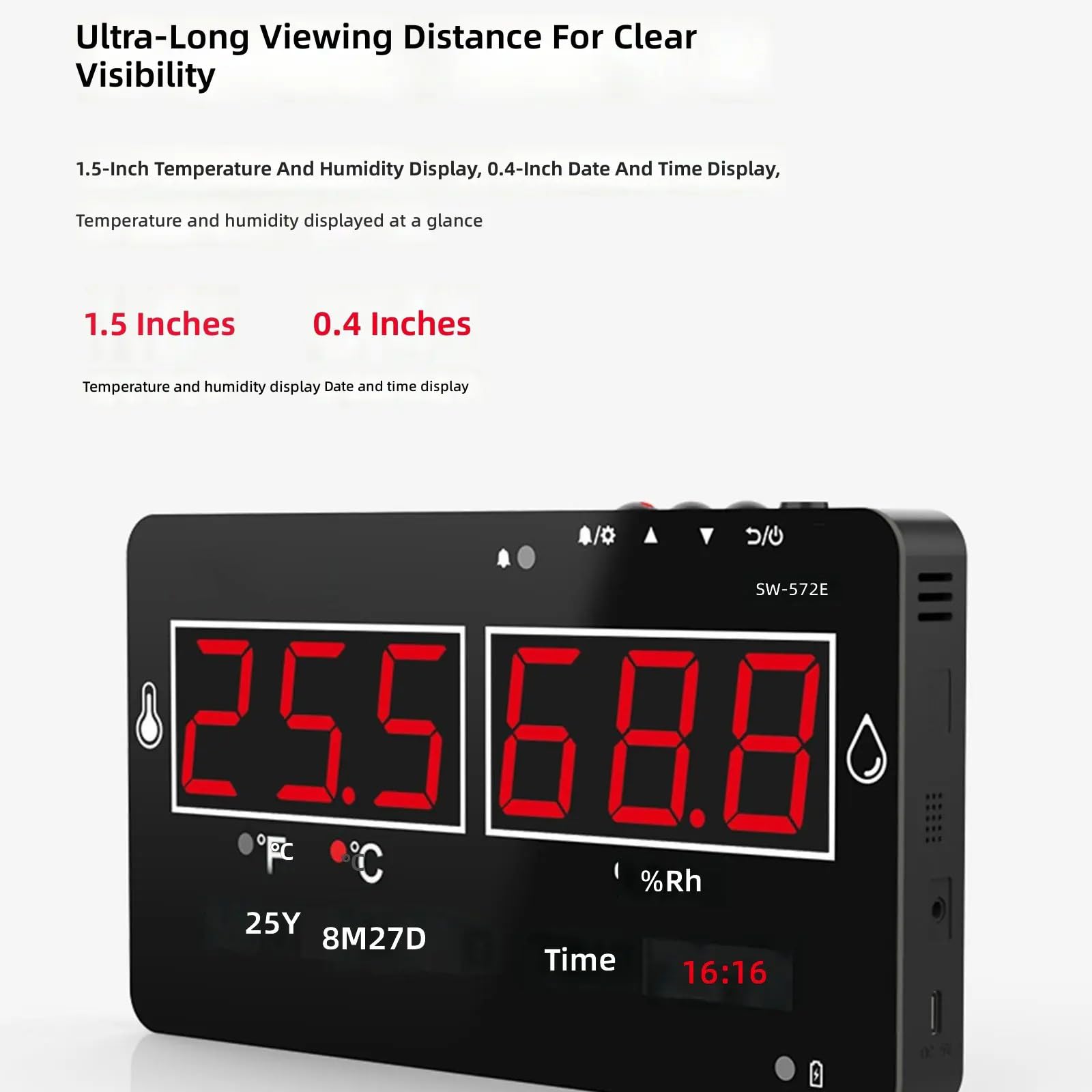 Higrómetro y termómetros de pantalla digital, montaje en pared, alta precisión, fácil de usar, para el hogar, oficinas, coche, entorno, termómetros electrónicos