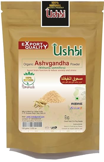 USHBI Ashwagandha (Withania Somnifera) Powder | Strength Vitality and Stress Management | Pure Ayurvedic and Herbal | No Side Effects | Pack of 1 | 100g