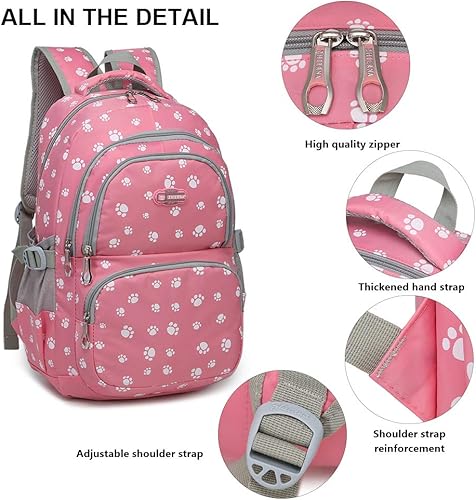 Miniatura 6 de goldwheat Mochila para niñas, bolsa de escuela intermedia, ligera, resistente al agua, Negro-a, Mochila escolar