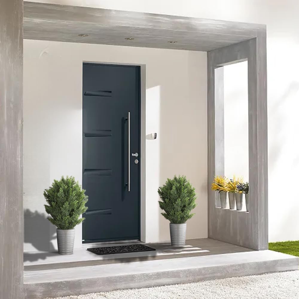 momoplant Artificial Cypress Topiary 39'' Faux Cedar Trees Privacy Screen Planter Set of 2 Artificial Bush Porch Plants Indoor and Outdoor Decor - Image 5