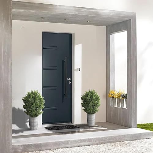 Miniatura 5 de momoplant Topiario de ciprés artificial de 39 pulgadas, árboles de cedro sintético, juego de 2 plantas artificiales para porche, decoración interior