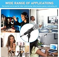 Vista 6 de Clip de micrófono de ángulo ajustable en forma de U Soporte de clip de micrófono con adaptador de tornillo Soporte universal para micrófono